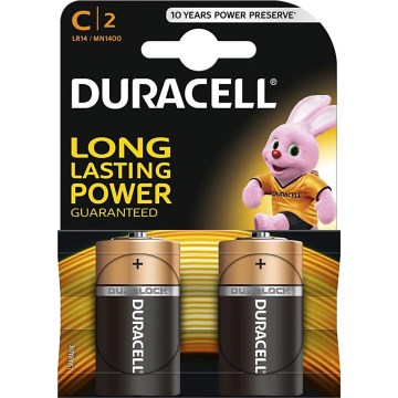 Duracell - 2 pcs Alkaline battery Basic LR14/C 1,5V 2200 mAh