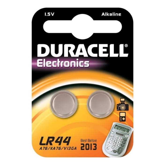 Duracell - 2 pcs Alkaline battery LR44/A76 1,5V 150 mAh