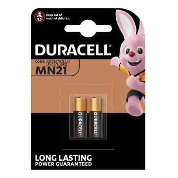 Duracell - 2 pcs Alkaline battery MN21/A23 12V 50 mAh