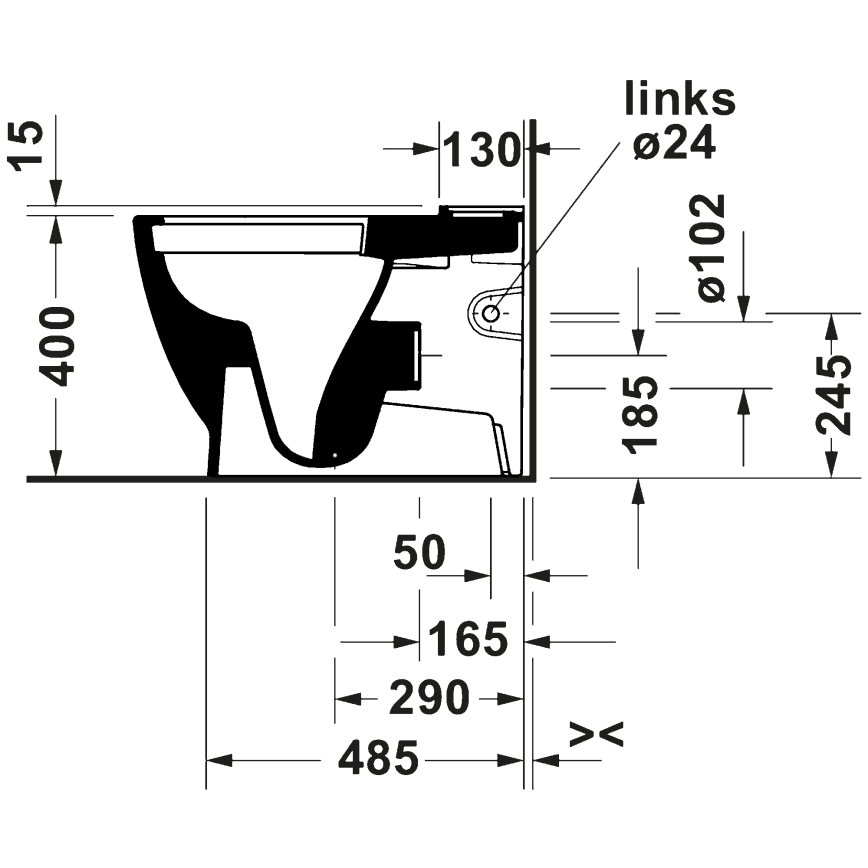Duravit 20600900002 - D-CODE close-coupled toilet, ceramic, glossy white