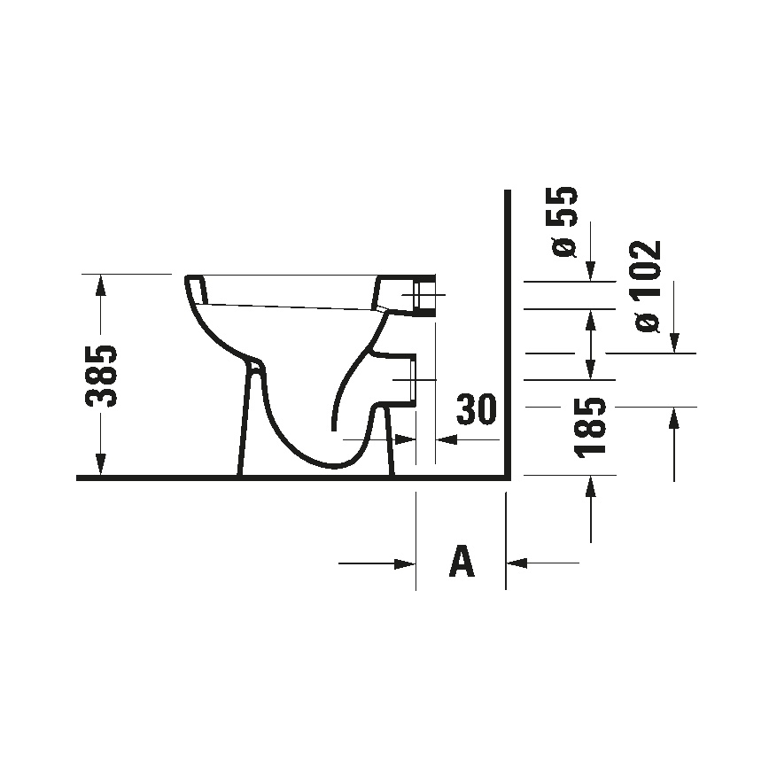 Duravit 21080900002 - Floor-standing toilet D-CODE ceramic/glossy white