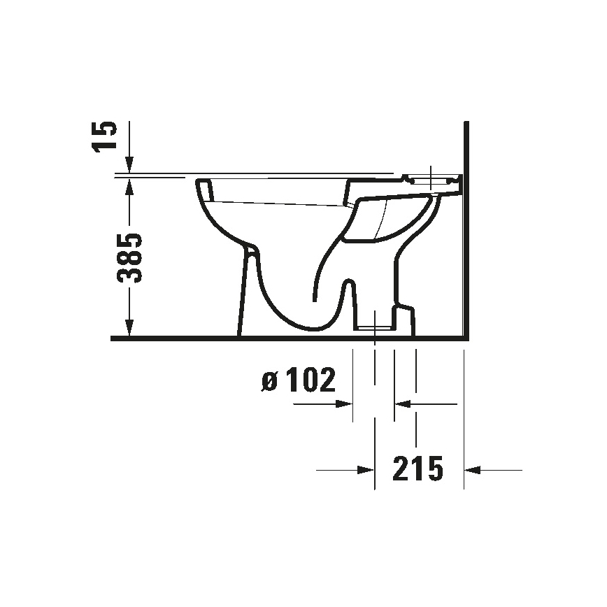 Duravit 21110100002 - D-CODE close-coupled toilet, glossy white ceramic