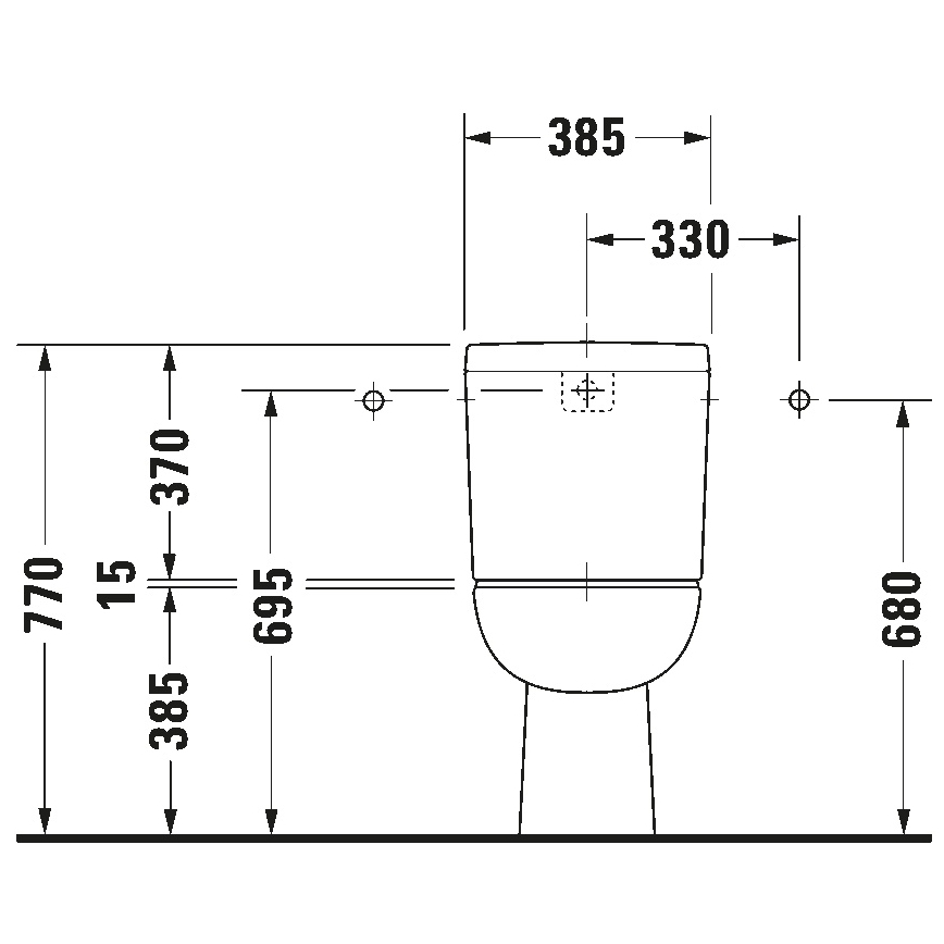 Duravit 21110100002 - D-CODE close-coupled toilet, glossy white ceramic