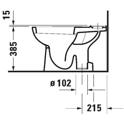 Duravit 21110100002 - D‑CODE close‑coupled toilet, ceramic / glossy white