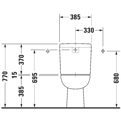 Duravit 21110100002 - D‑CODE close‑coupled toilet, ceramic / glossy white