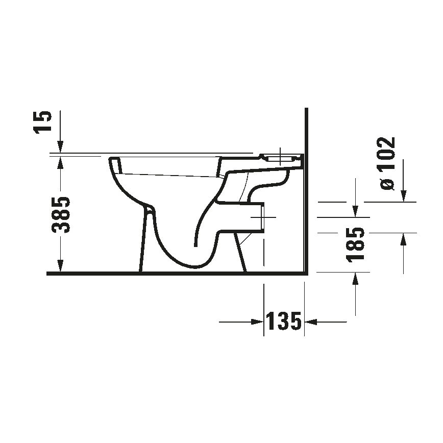 Duravit 21110900002 - D-CODE Close-coupled toilet, ceramic / gloss white