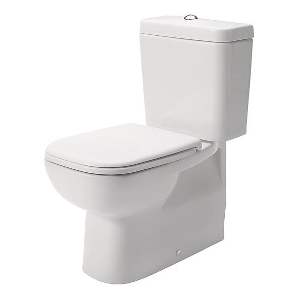 Duravit 21180900002 - D-CODE ceramic close-coupled toilet, glossy white