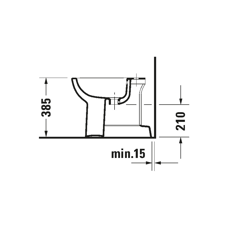 Duravit 22371000002 - D-CODE Floor-standing Bidet 35.5 x 52.5 cm, ceramic/glossy white