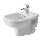 Duravit 22371500002 - D-CODE wall-mounted bidet, ceramic, glossy white
