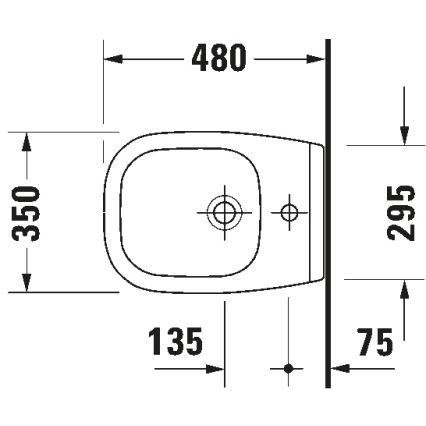Duravit 22371500002 - D-CODE wall-mounted bidet, ceramic, glossy white