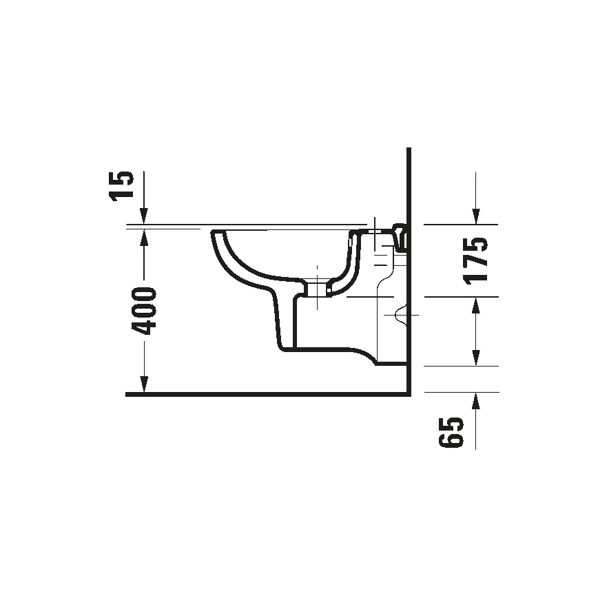 Duravit 22371500002 - D-CODE wall-mounted bidet, ceramic, glossy white