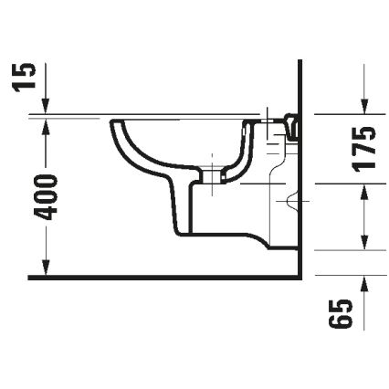 Duravit 22371500002 - D-CODE wall-mounted bidet, ceramic, glossy white