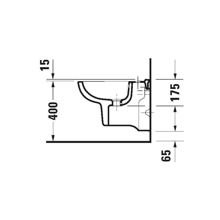 Duravit 22371500002 - D-CODE wall-mounted bidet, ceramic, glossy white