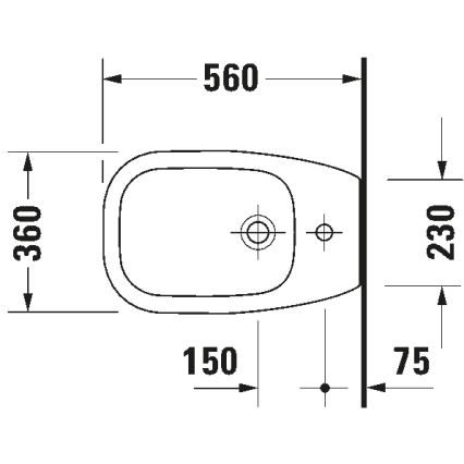 Duravit 22411000002 - Floor-standing bidet D-CODE 35.5 x 52.5 cm ceramic/glossy white