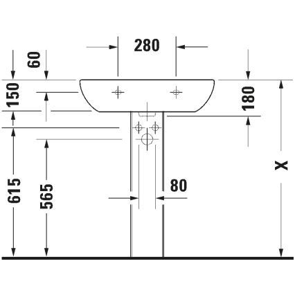 Duravit 23106500002 - Wall-hung washbasin D-CODE 65 x 50 cm ceramic / glossy white