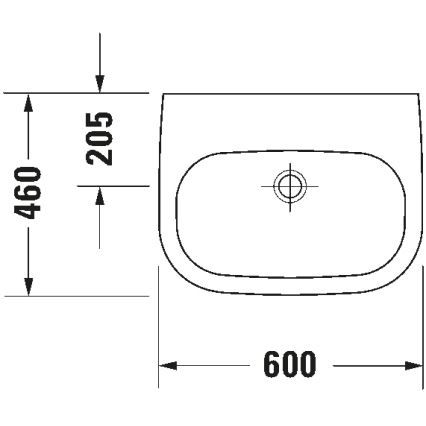 Duravit 23116000702 - D-CODE wall-hung basin 60 x 46 cm, ceramic / glossy white