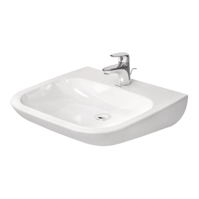 Duravit 23136000002 - D-CODE wall-hung basin 60x55 cm ceramic/glossy white