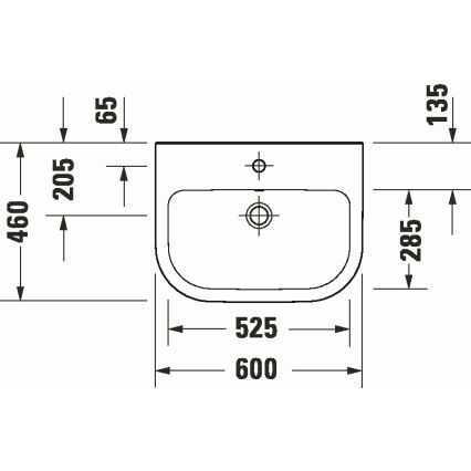 Duravit 23986000002 - Wall-hung washbasin D-CODE 60x46 cm ceramic/glossy white