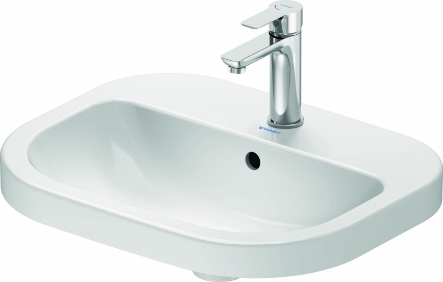 Duravit 24025500002 - D-CODE Wall-Mounted Basin 55x44 cm, Ceramic / Glossy White
