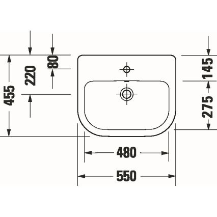 Duravit 24035500002 - D-CODE Recessed washbasin 55x45.5 cm ceramic/glossy white