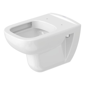 Duravit 25700920002 – D-CODE Wall-hung Rimless Toilet, Ceramic / Glossy White