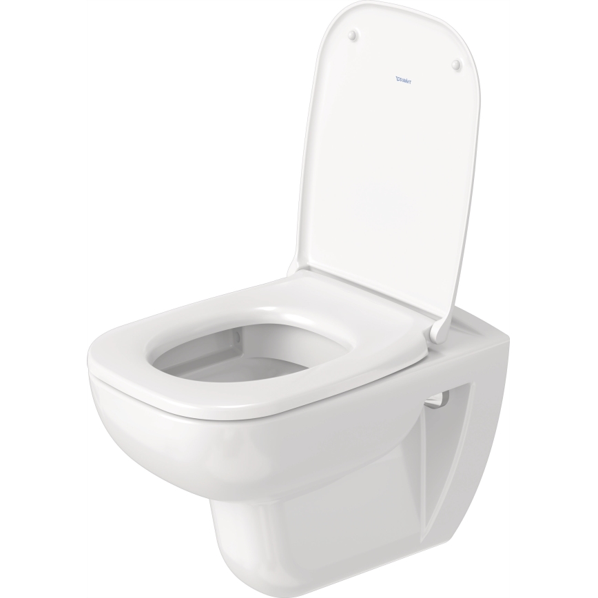 Duravit 25700920002 – D-CODE Wall-hung Rimless Toilet, Ceramic / Glossy White