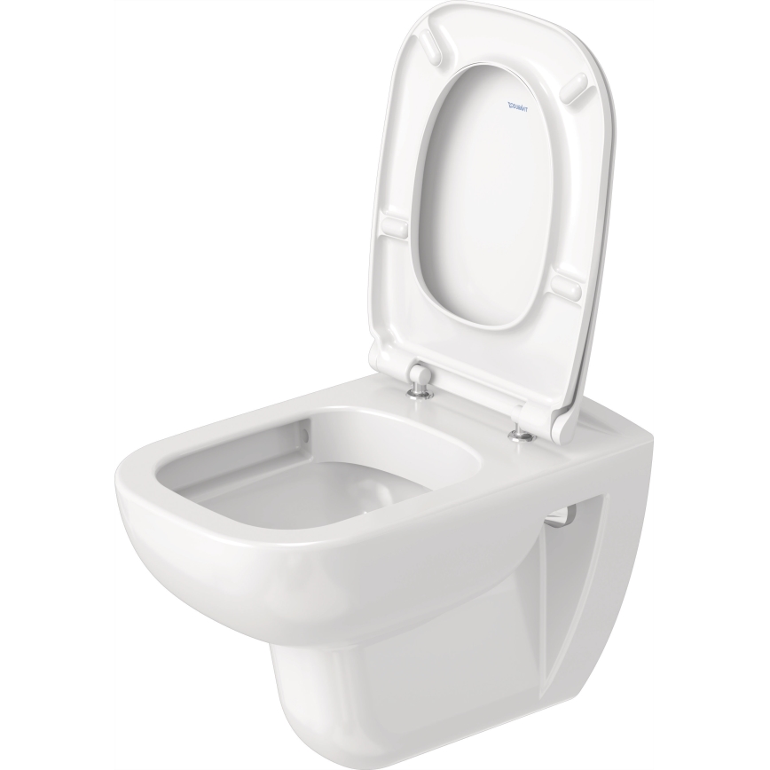 Duravit 25700920002 – D-CODE Wall-hung Rimless Toilet, Ceramic / Glossy White