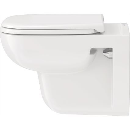 Duravit 25700920002 – D-CODE Wall-hung Rimless Toilet, Ceramic / Glossy White