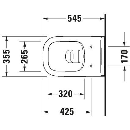 Duravit 25700920002 – D-CODE Wall-hung Rimless Toilet, Ceramic / Glossy White