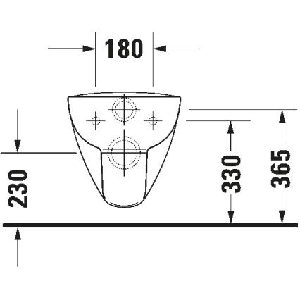 Duravit 25700920002 – D-CODE Wall-hung Rimless Toilet, Ceramic / Glossy White