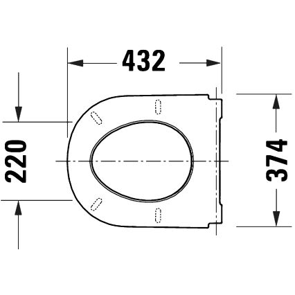 Duravit 28210000 - D-CODE Toilet Seat 37.4x43.3 cm White