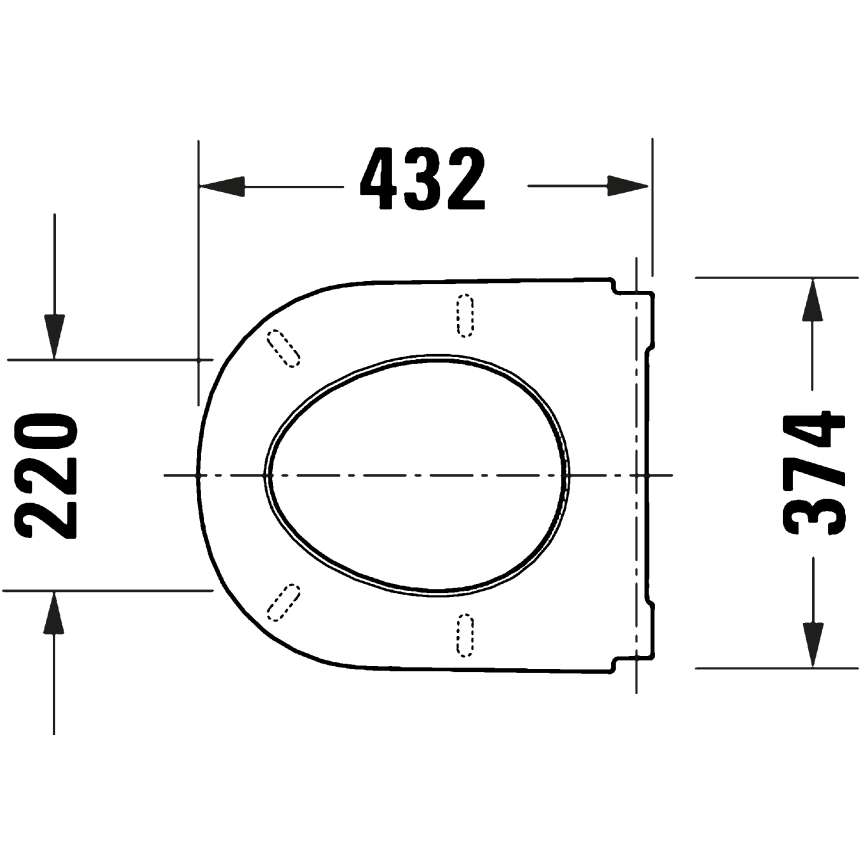 Duravit 28210000 - D-CODE Toilet Seat 37.4x43.3 cm White