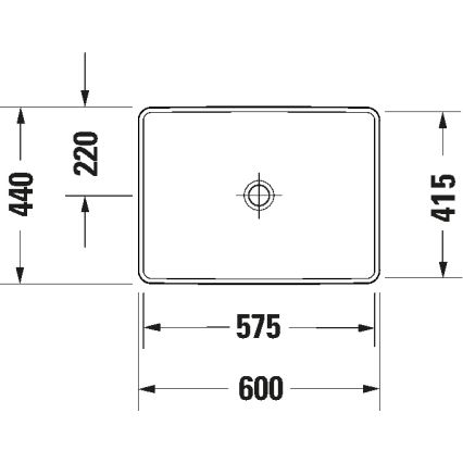 Duravit 358600079 - D-NEO Inset Washbasin 60 x 44 cm, Ceramic, Gloss White