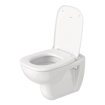 Duravit 45350900A1 - D-CODE Wall-Hung Toilet with SoftClose Seat, Ceramic / Glossy White
