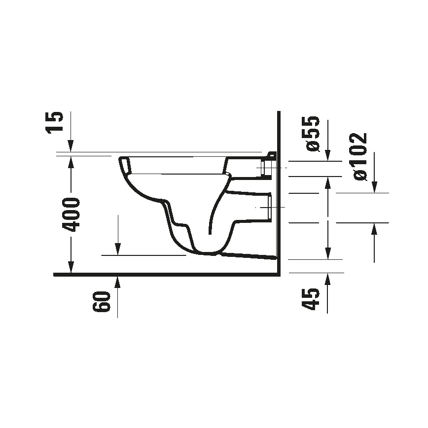 Duravit 45351900A1 - Wall-hung toilet with seat D-CODE ceramic/glossy white