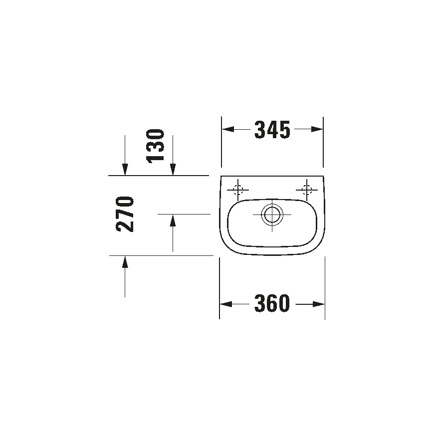 Duravit 7053600082 - Wall-hung basin D-CODE 36x27 cm ceramic/glossy white