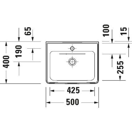 Duravit 742500000 - D-NEO wall-hung washbasin 50x40 cm ceramic/glossy white