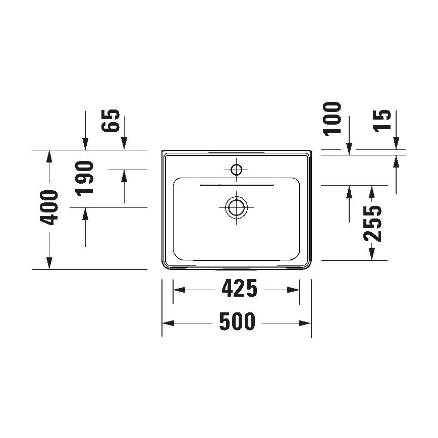 Duravit 742500000 - D-NEO wall-hung washbasin 50x40 cm ceramic/glossy white