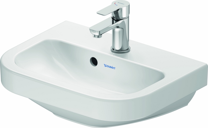 Duravit 7484500002 - D-CODE Wall-hung Basin 45 x 33.5 cm, Ceramic/Glossy White