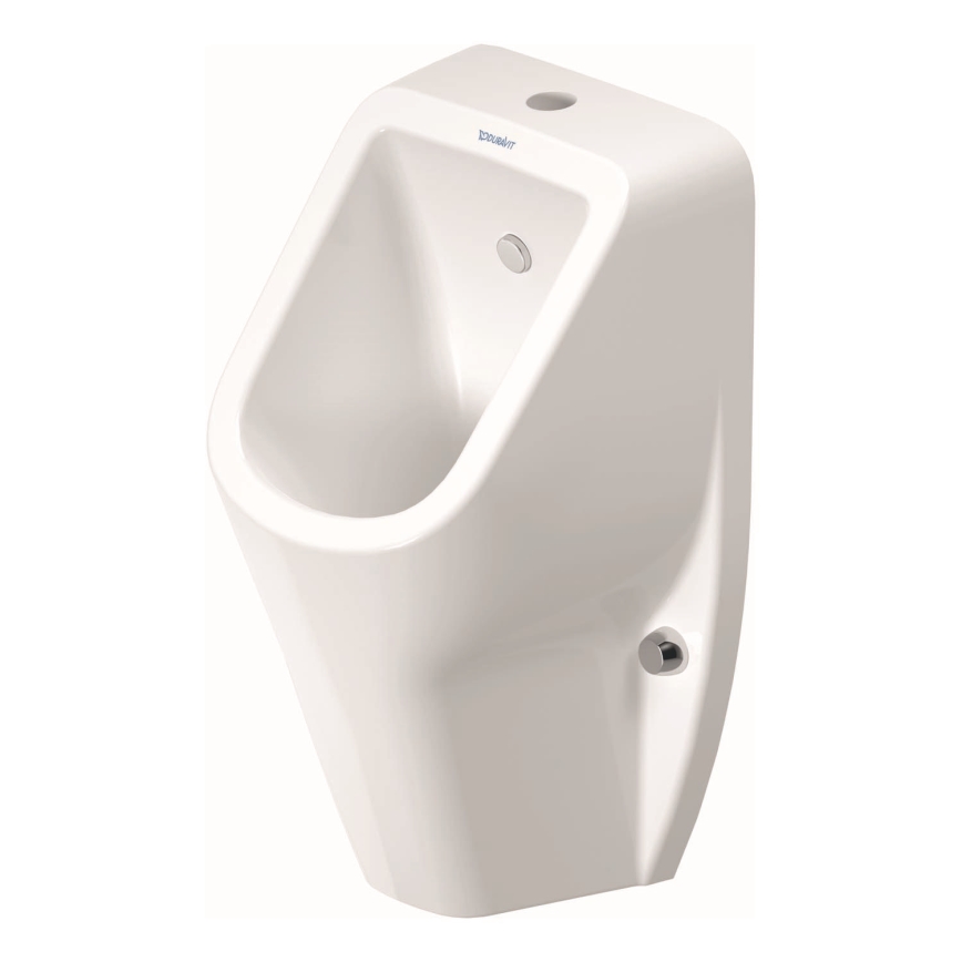 Duravit 828300000 - D-CODE Rimless Urinal, top water inlet, rear outlet, glossy white ceramic