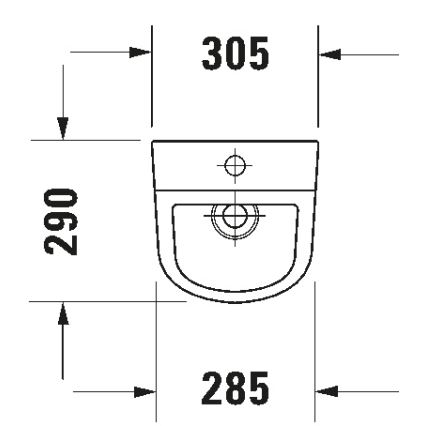 Duravit 828300000 - D-CODE Rimless Urinal, top water inlet, rear outlet, glossy white ceramic