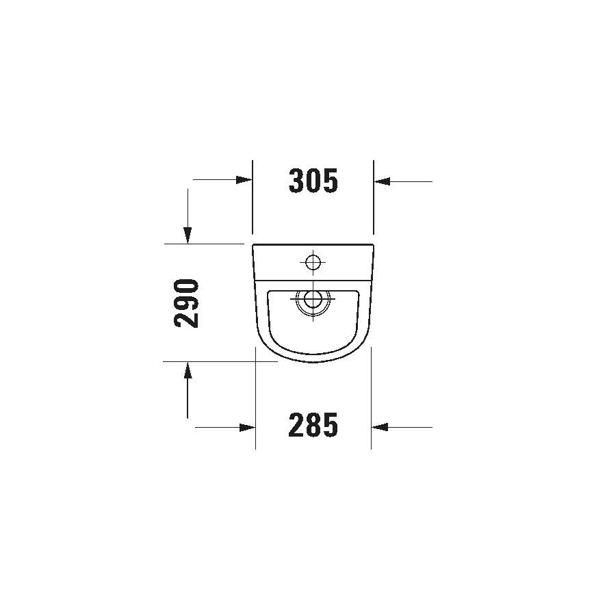 Duravit 828300000 - D-CODE Rimless Urinal, top water inlet, rear outlet, glossy white ceramic