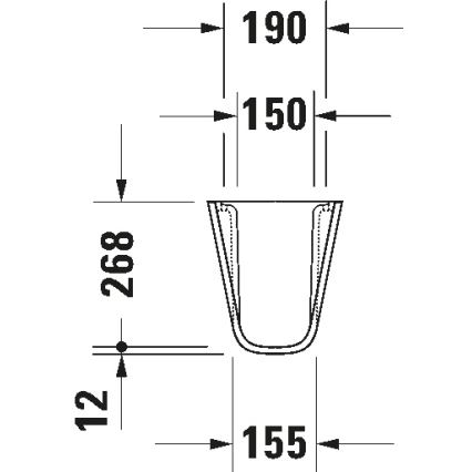 Duravit 8571800002 - D-CODE siphon cover 30 x 26.8 cm ceramic / glossy white