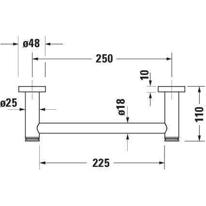 Duravit 99144600 - D-CODE Bath Handle 28.4 cm, Matte Black