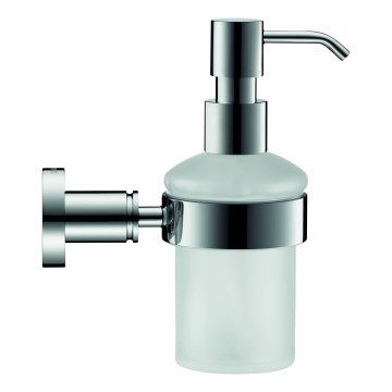 Duravit 99161000 - D-CODE wall-mounted soap dispenser, 390 ml, frosted glass/polished chrome