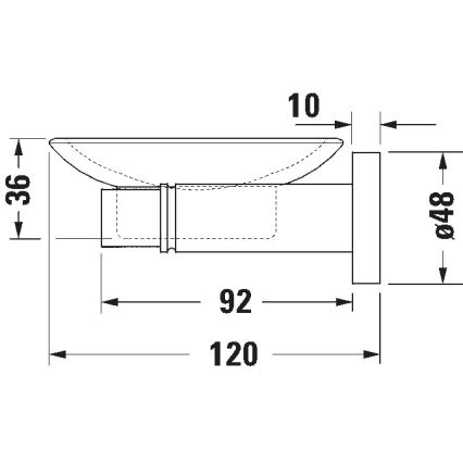 Duravit 99174600 - D‑CODE Left‑Hand Wall‑Mounted Soap Dish, Matte Black
