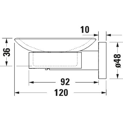 Duravit 99184600 - D-CODE Wall-Mounted Soap Dish, Right-Hand, Matte Black