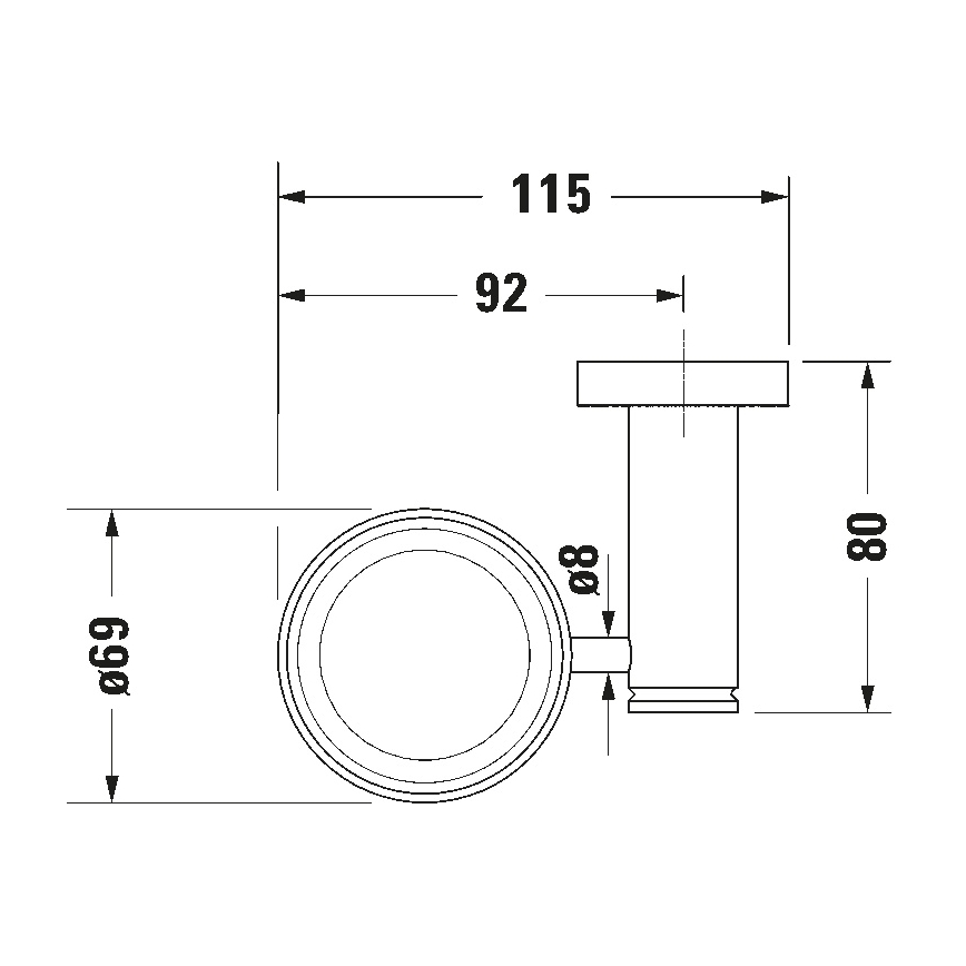Duravit 99194600 - D-CODE Left Wall-Mounted Toothbrush Holder, Matte Black