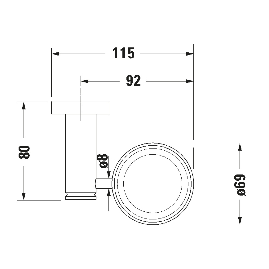 Duravit 99201000 - D-CODE Wall-mounted toothbrush holder, right-hand, polished chrome