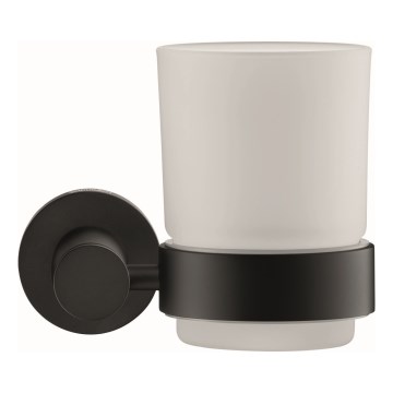 Duravit 99204600 - D-CODE Wall-Mounted Toothbrush Holder, Right-Hand, Matte Black